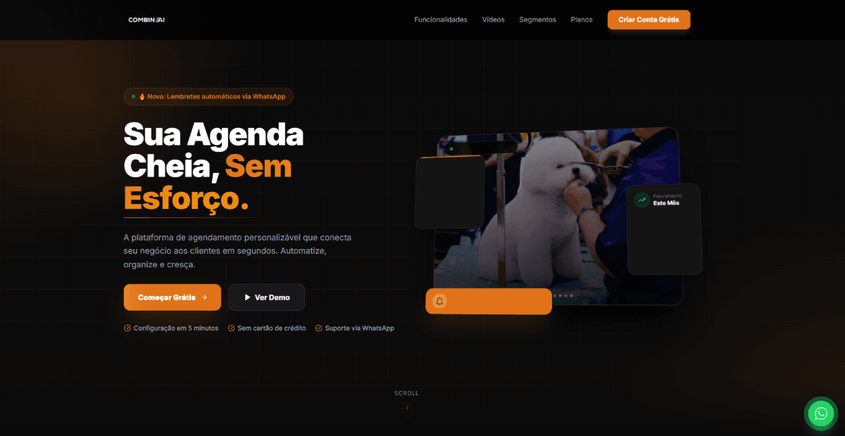 Combina Ai — plataforma SaaS de agendamento